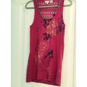 5/$25 💗Miss Me beaded pink top